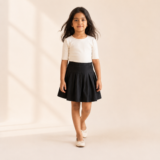 Box Pleat Skirt - Classic Black