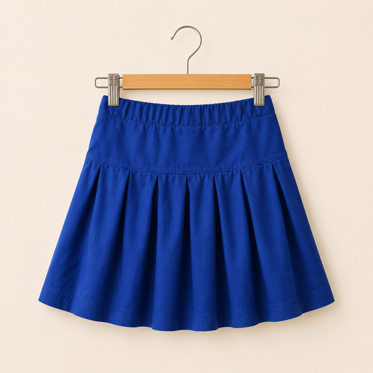 Box Pleat Skirt - Classic Blue