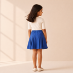 Classic Blue - Box Pleat Skirt
