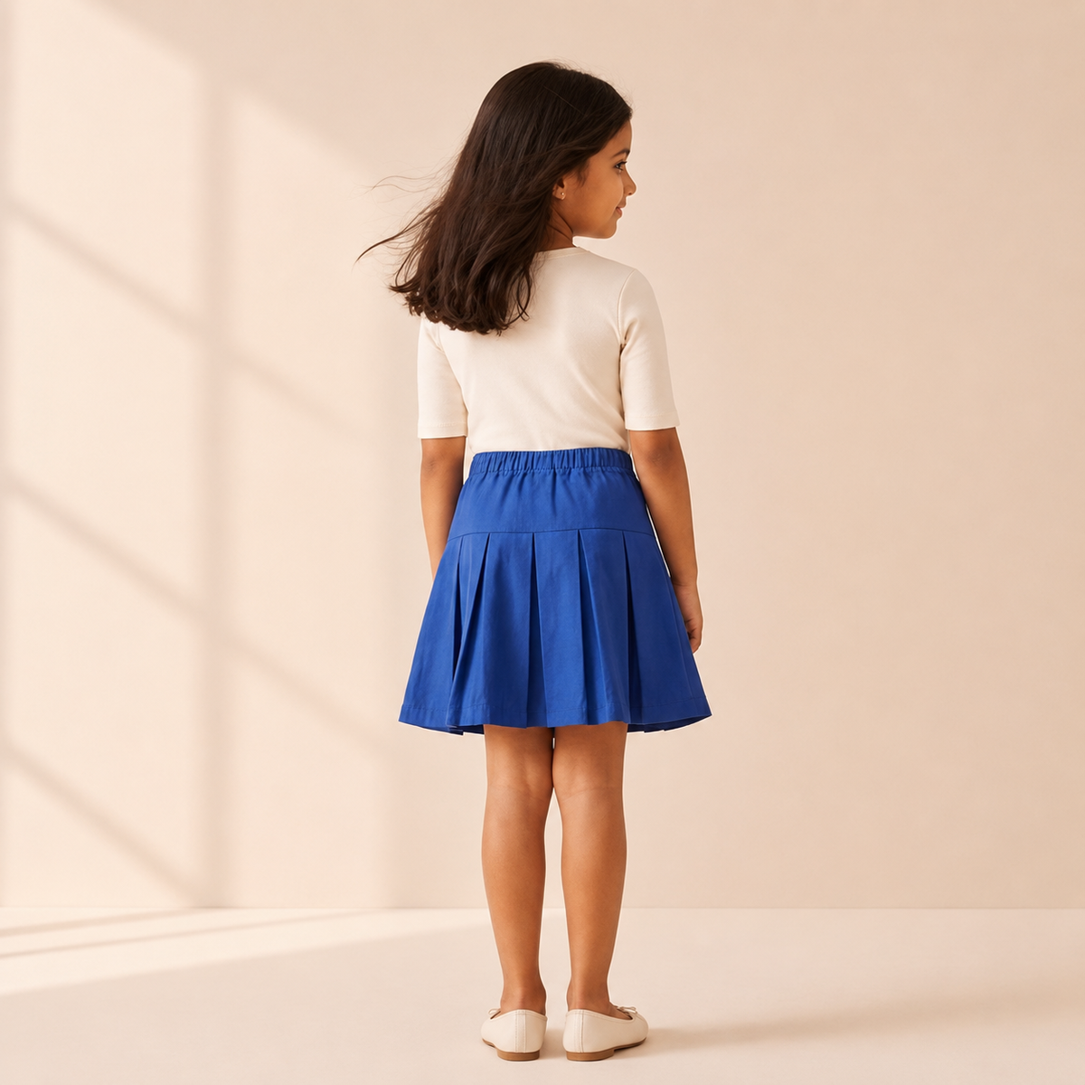 Classic Blue - Box Pleat Skirt