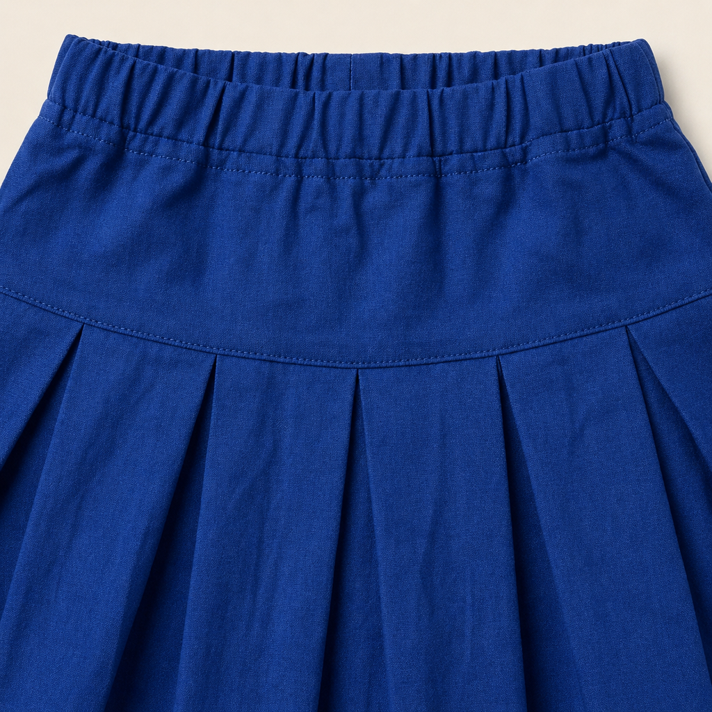 Classic Blue - Box Pleat Skirt