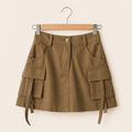 Khaki Solid - Cargo Skirt