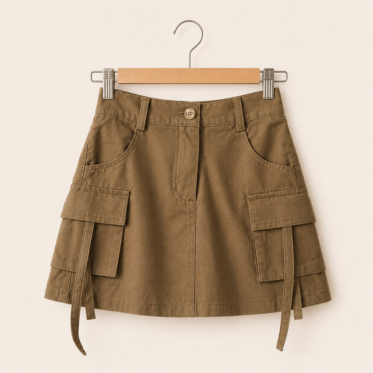 Cargo Skirt - Khaki Solid