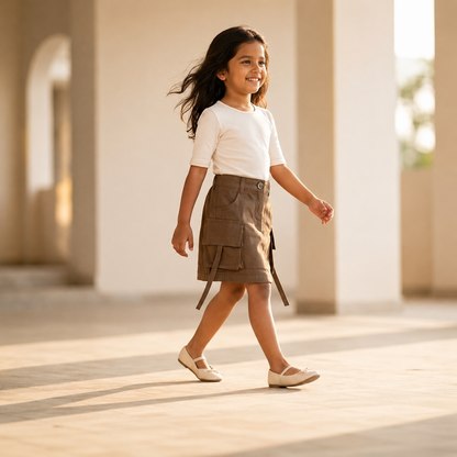 Cargo Skirt - Khaki Solid