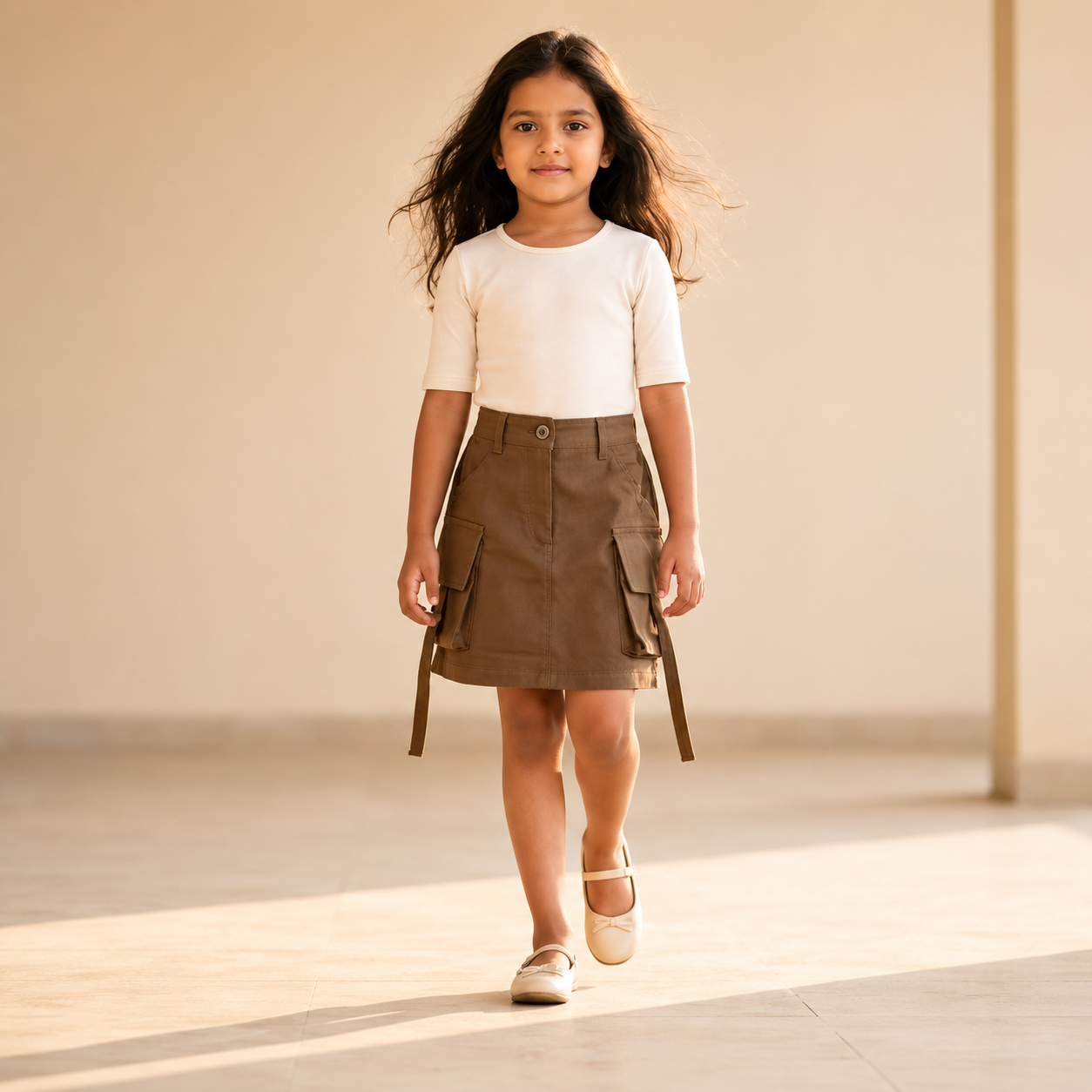 Cargo Skirt - Khaki Solid