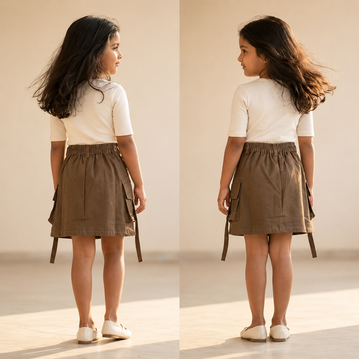 Cargo Skirt - Khaki Solid