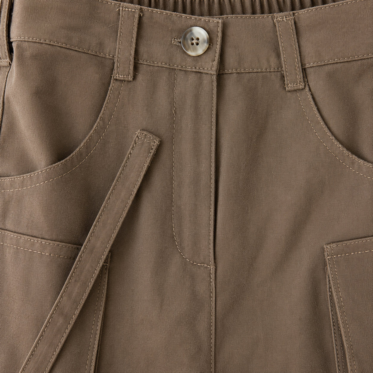 Cargo Skirt - Khaki Solid