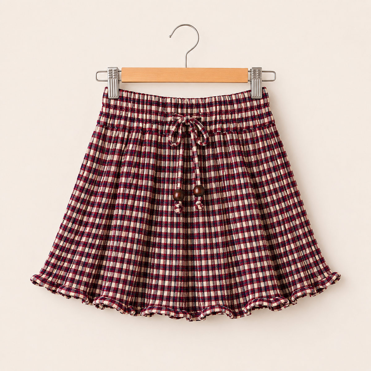 Berry Gingham - Gathered Skirt