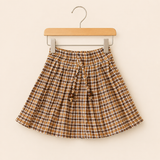 Caramel Plaid - Gathered Skirt