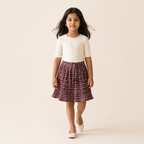 Berry Gingham - Gathered Skirt