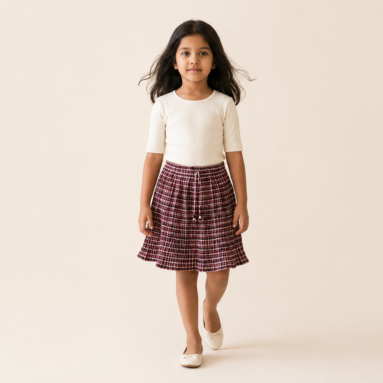 Gathered Skirt - Berry Gingham