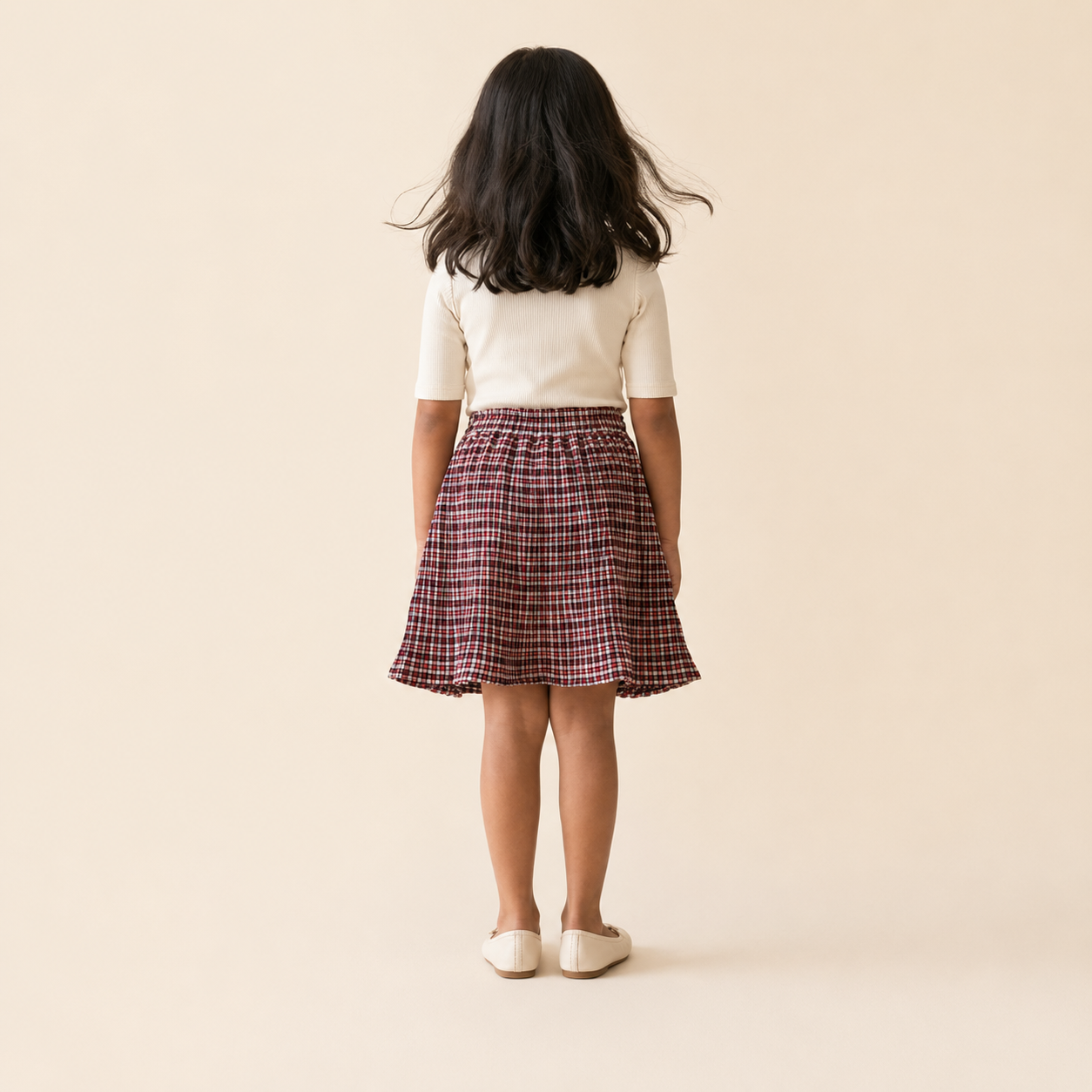 Gathered Skirt - Berry Gingham