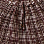 Burgundy Moss Plaid - Gathered Skirt