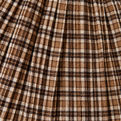 Gathered Skirt - Caramel Plaid