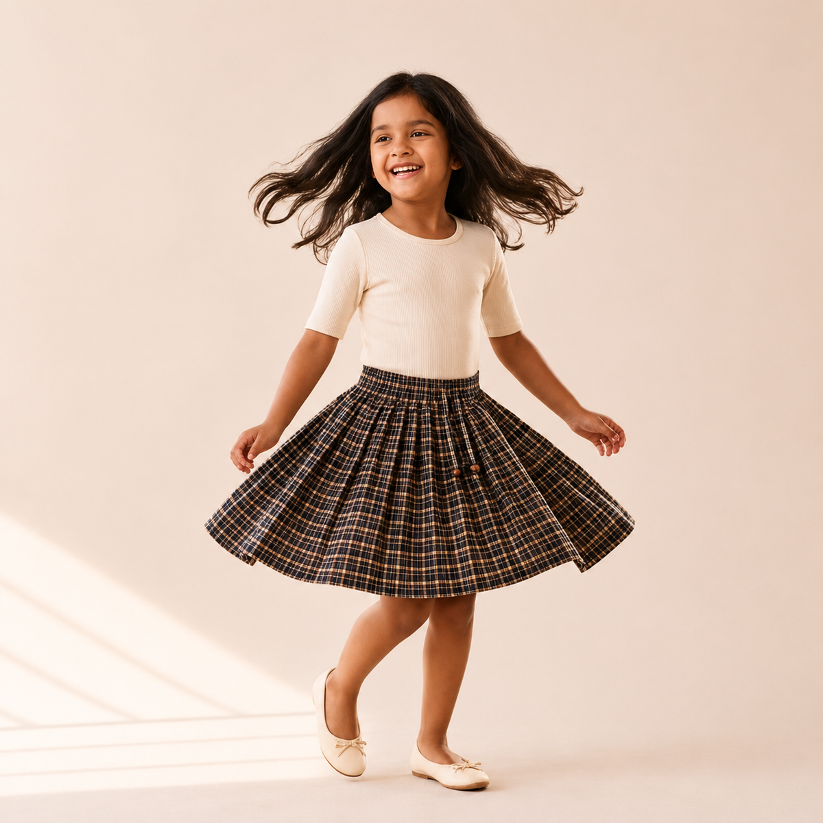 Forest Green Tartan - Gathered Skirt