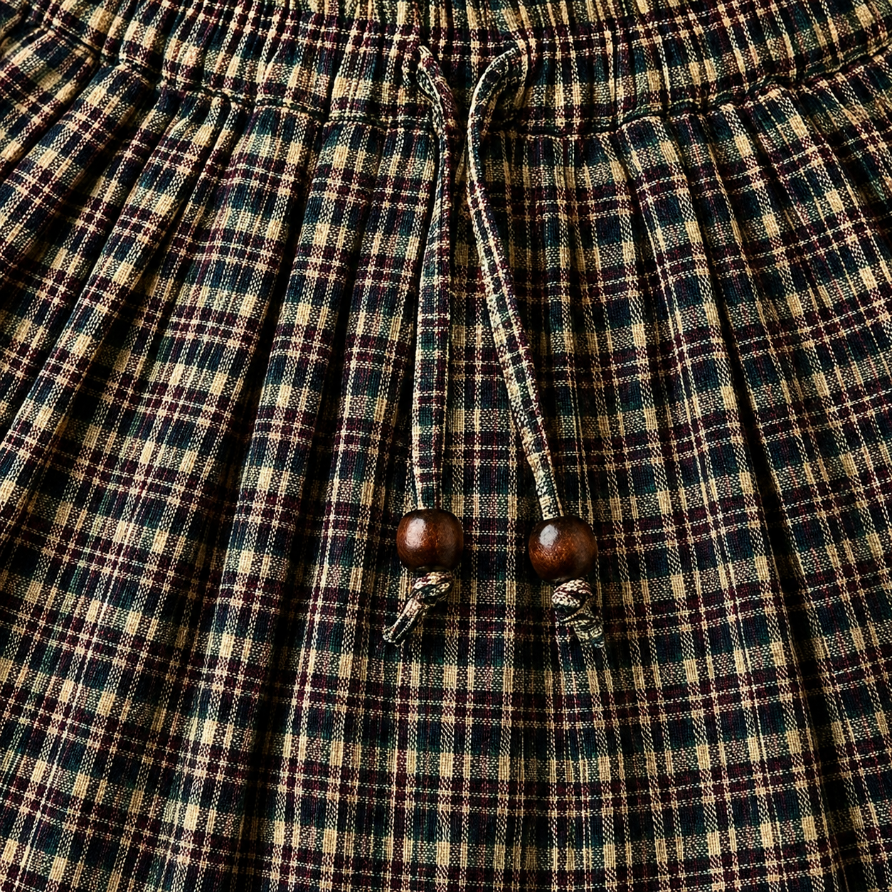 Gathered Skirt - Forest Green Tartan