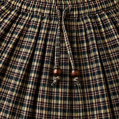 Gathered Skirt - Forest Green Tartan