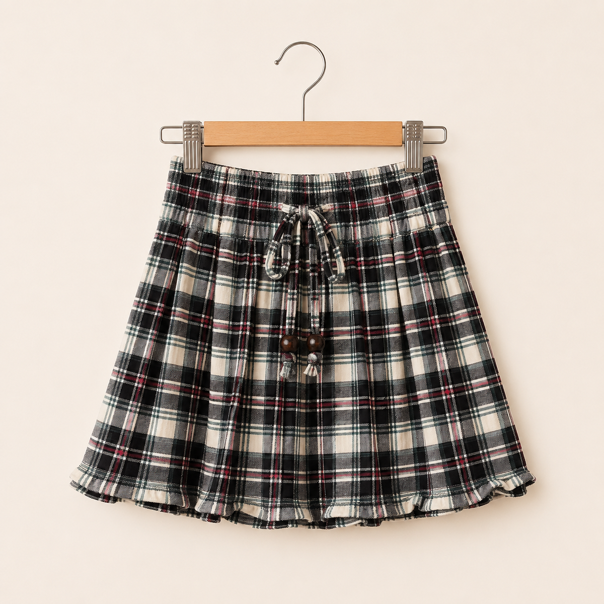 Heritage Black Plaid - Gathered Skirt