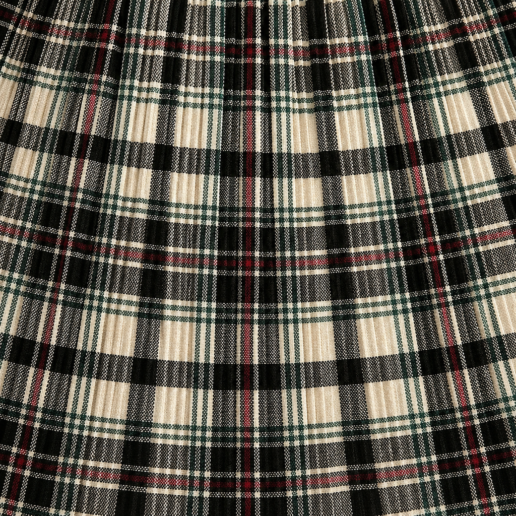 Heritage Black Plaid - Gathered Skirt