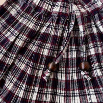 Gathered Skirt - Midnight Plaid